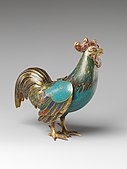 Incense burner in the shape of a rooster; 18th century; cloisonné enamel on copper; height: 19.4 cm; Metropolitan Museum of Art
