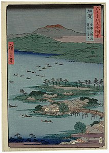 32: Provinz Kaga Kanazawa hasshō-no-uchi Renko-no-isaribi (金沢八勝之内 蓮湖之漁火)