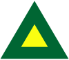 Green Triangle with a smaller yellow triangle inset