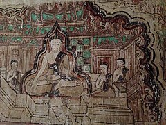 Awakening of Buddha Taṇhaṅkara, Wall Painting in Upali Thein Temple, Bagan