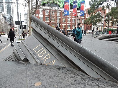 Architectural Fragment, installed outside the library on Swanston Street in 1993
