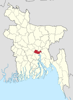 Location of Munshiganj District in Bangladesh