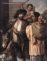 A casta painting, De Mestizo y d'India; Coyote, 1763, oil on canvas, Waldo-Dentzel Art Center
