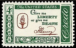 1961 issue honoring Henry in the American Credo series