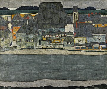 Häuser am Fluss, Egon Schiele
