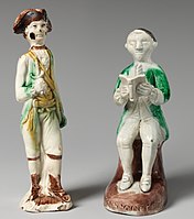 Soldier and man reading (not a pair), "Whieldon-type", c. 1760