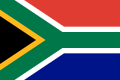 Von einer balkenweisen bordierten Deichsel geteilt (Südafrika, Flagge)