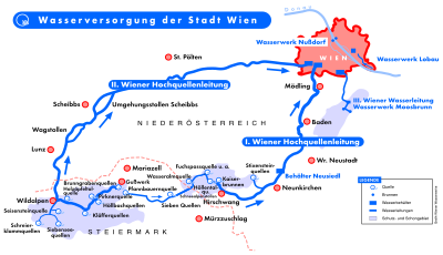 Lageplan der Wiener Hochquellenleitungen