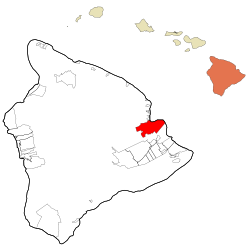 Location within Hawaii County and Hawaii
