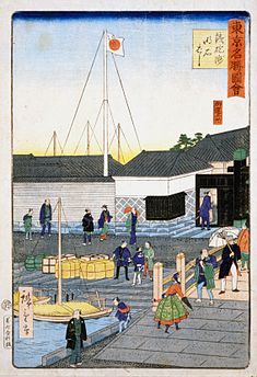 Teppōzu Akashi-bashi, Hiroshige III, c. 1870