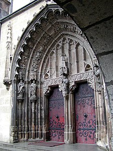 Gothic portal of the church in Hronský Beňadik