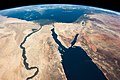 Image 4"The Nile and the Sinai, to Israel and beyond. One sweeping glance of human history." Caption by astronaut Chris Hadfield on board the International Space Station.