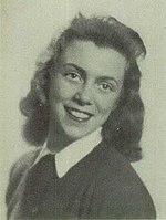 Joan Mitchell's yearbook photo from circa 1942