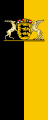 Landesdienstflagge mit großem Wappen als Hängefahne und Banner