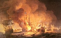 Orient, ex-Dauphin-Royal, exploding at the Battle of the Nile