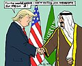 "Für den Weltfrieden", Zeitungs-Cartoon vom 21. Mai 2017;