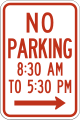 R7-2a No parking from 8:30 am to 5:30 pm (alternative)