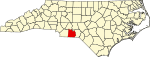 State map highlighting Anson County