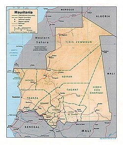 Location of the Tagant plateau in Mauritania