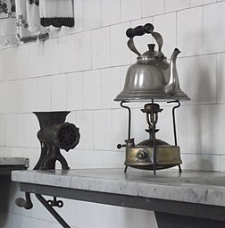 Kettle on a portable stove at the Museu da Baronesa, Brazil