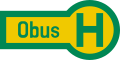 Abweichende Haltestellenfahne für O-Busse
