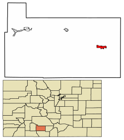 Location of the City of Monte Vista in Rio Grande County, Colorado