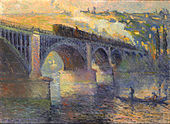 Robert Antoine Pinchon, Le Pont aux Anglais, soleil couchant, 1905.