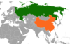 Location map for China and Russia.