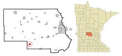 Location of Paynesville within Stearns County, Minnesota