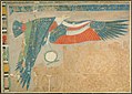 A painted relief depicting Nekhbet in Queen Hatshepsut's temple