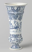 Vase with lambrequins, and a scene with satyrs, 1700–25