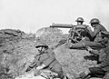 Vickers machine gun in action, Somme 1916