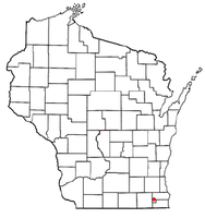 Location of the Town of Burlington (town), Wisconsin
