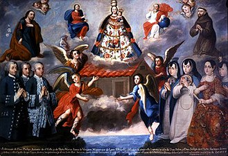 Josep Antonio de Ayala, The del Valle family at the feet the Virgin of Loreto, 1769. In the collections of the Museo Soumaya