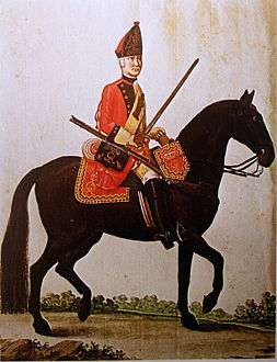 Grenadier à cheval (Garde B), um 1760[14]