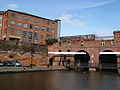 The Bridgewater Canal and the remains of the Grocer's Warehouse in Castlefield