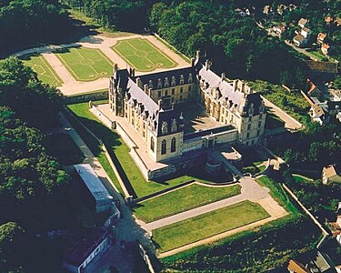 The château viewed from the air