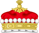 Illustration of a coronet shown from the side with nine silver balls visible