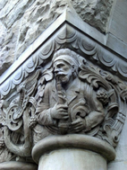 The old man, facade capital indicating the retirement service office.