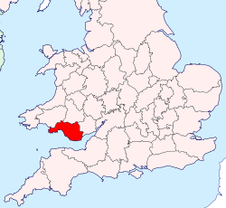 Glamorgan shown within England and Wales