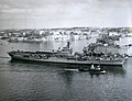 HMS Glory in the Grand Harbour, Valletta Malta in 1954