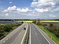 Highway D46 on its 22nd kilometr in direction to Olomouc at interchange Prostějov-jih.