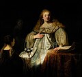 Sophonisba Receiving the Poisoned Cup (a.k.a. Artemisia Receiving Mausolus' Ashes, by Rembrandt (1634)