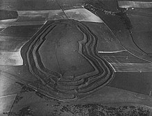 Aerial photograph of Maiden Castle