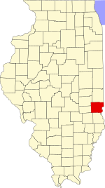 Map of Illinois highlighting Clark County