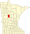State map highlighting Wadena County
