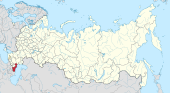 Map showing Dagestan in Russia