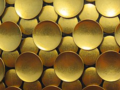 The golden discs that build up the Matrimandir dome