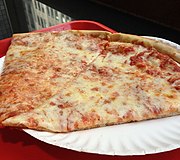 New York–style plain cheese pizza by the slice