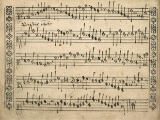 manuscript page from a composition by Parsley